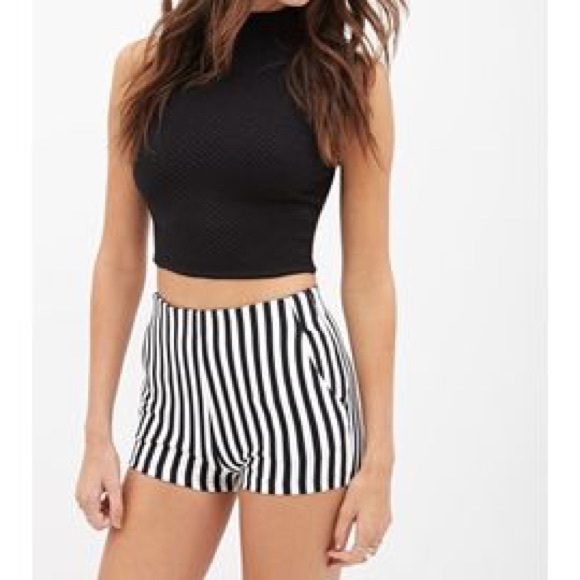 forever 21 black high waisted shorts